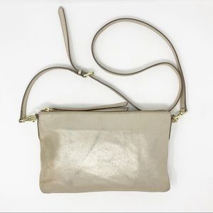 Fossil Small Metallic Leather Crossbody Purse